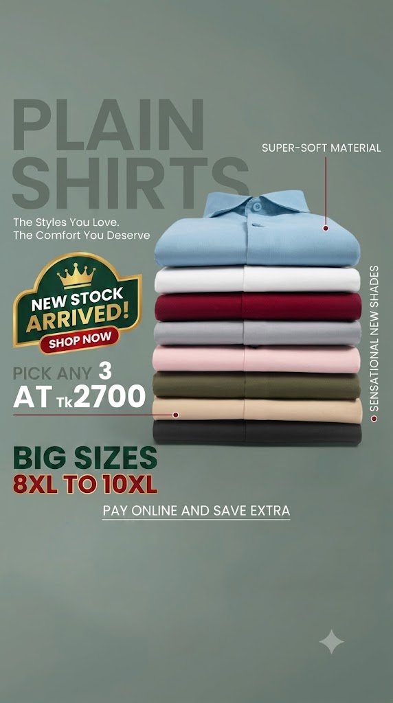 Pick Any 3 - Premium Shirts Combo  8XL TO 10XL