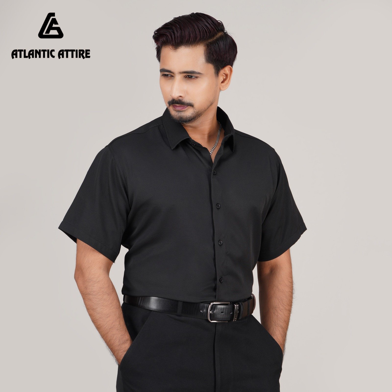 Premium China Engle Fabric Shirt - BLACK S/SLV hover