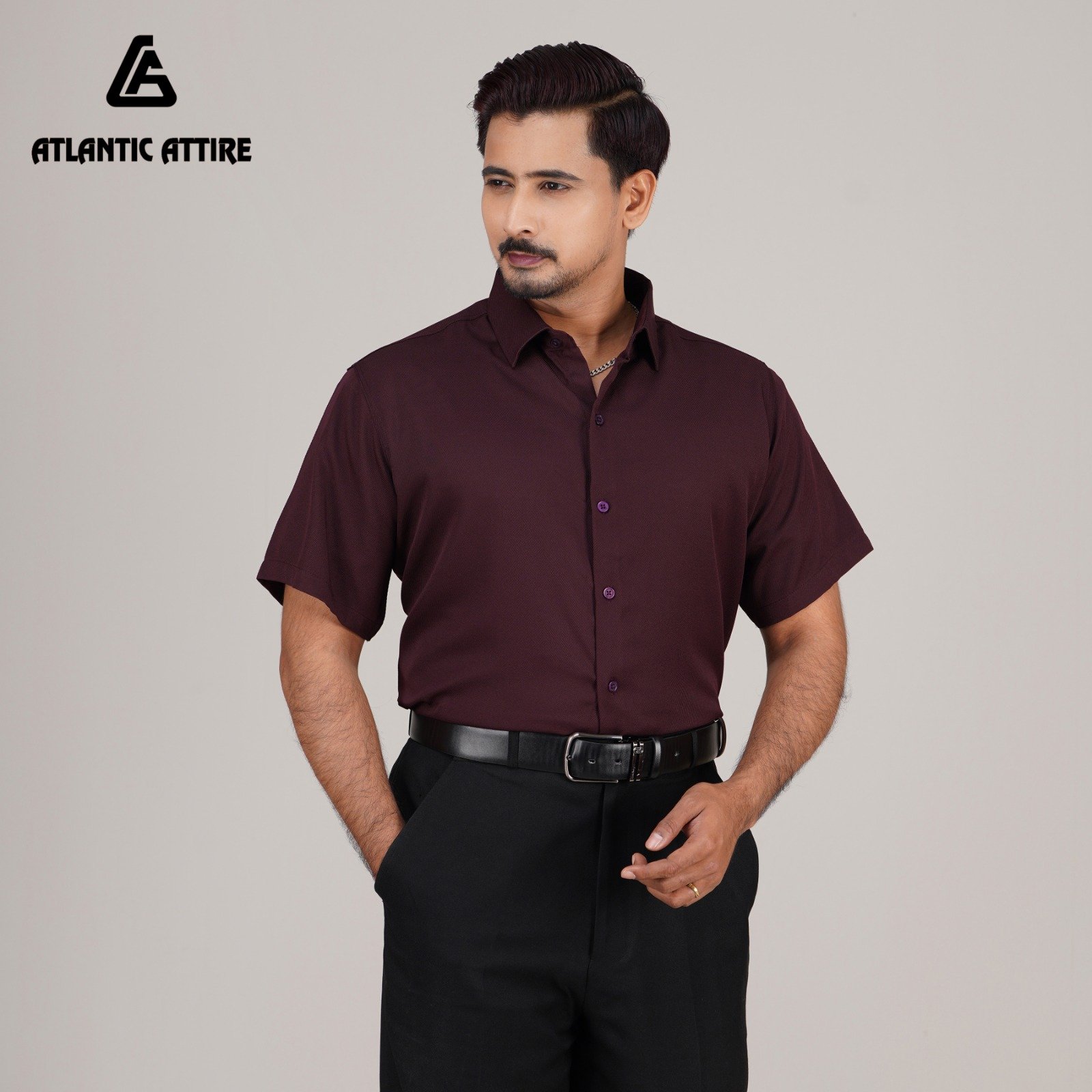 Premium China Engle Fabric Shirt - COFFEE S/SLV hover