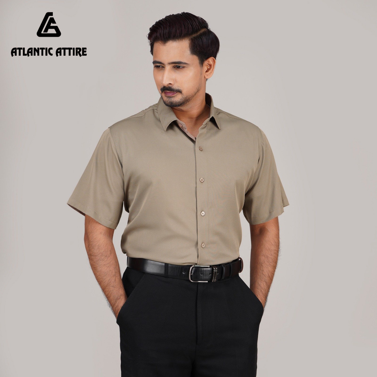 Premium China Engle Fabric Shirt - BEIGE S/SLV hover